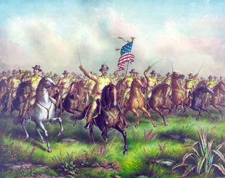 Rough-Riders, dirigés par le colonel Theodore Roosevelt, pub. 1898
